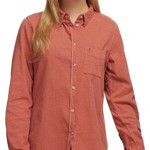 Fjallraven Cord Shirt Burnt Orange Ovik Comfort Fit Long Sleeve Large